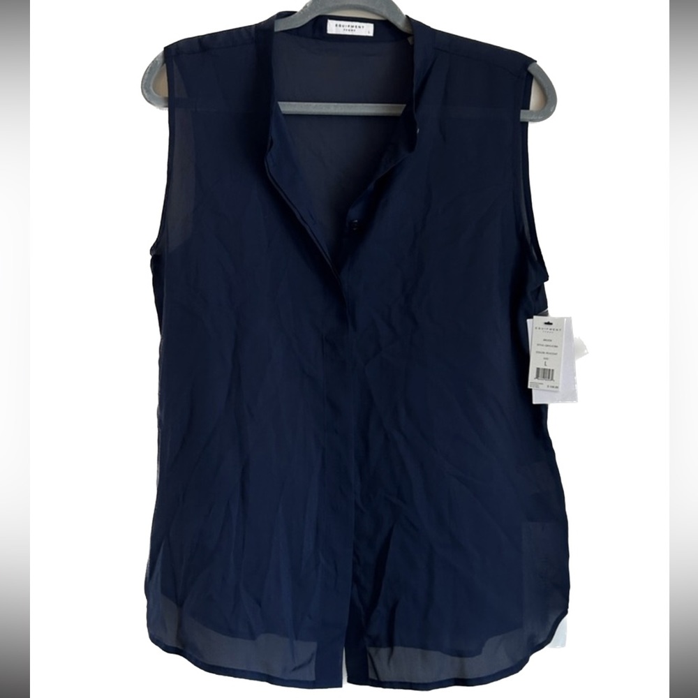 Equipment sheer sleeveless blouse NWT